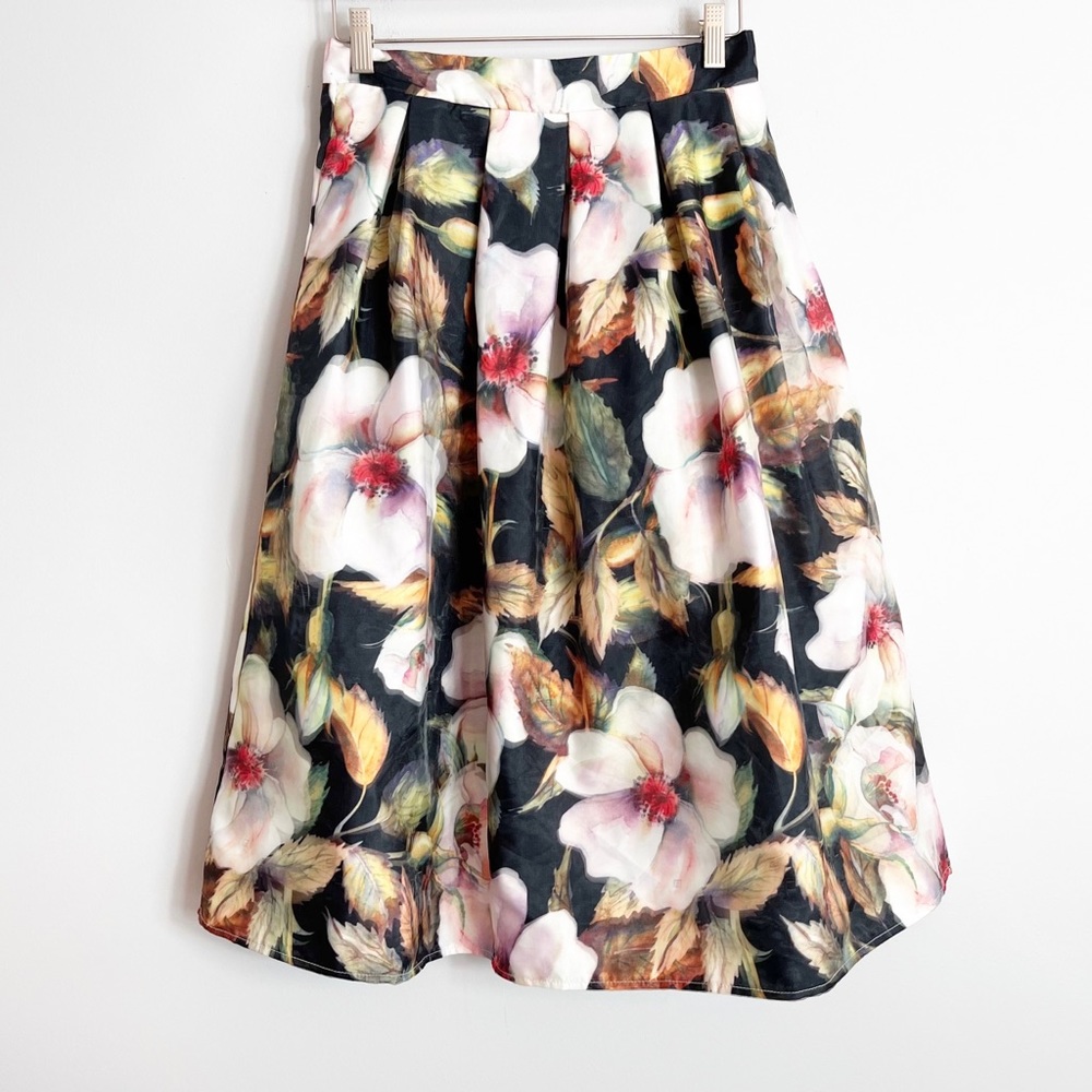 A'gaci M Floral Midi Organza Skirt  NWOT